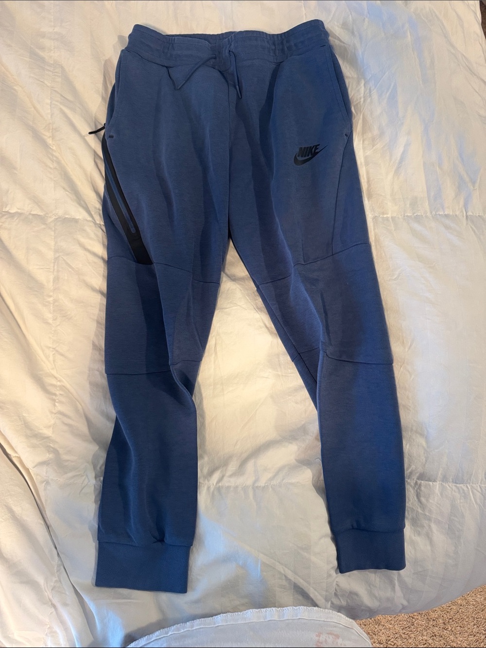 Nike Tech Fleece Navy Blue Kids' Jogger Sweatpants with Black Logo XL